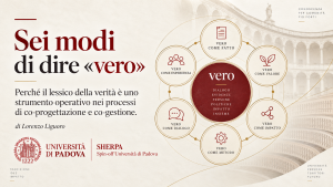 Infografica “Sei modi di dire vero” sulle sei grammatiche della verità nei processi partecipativi
